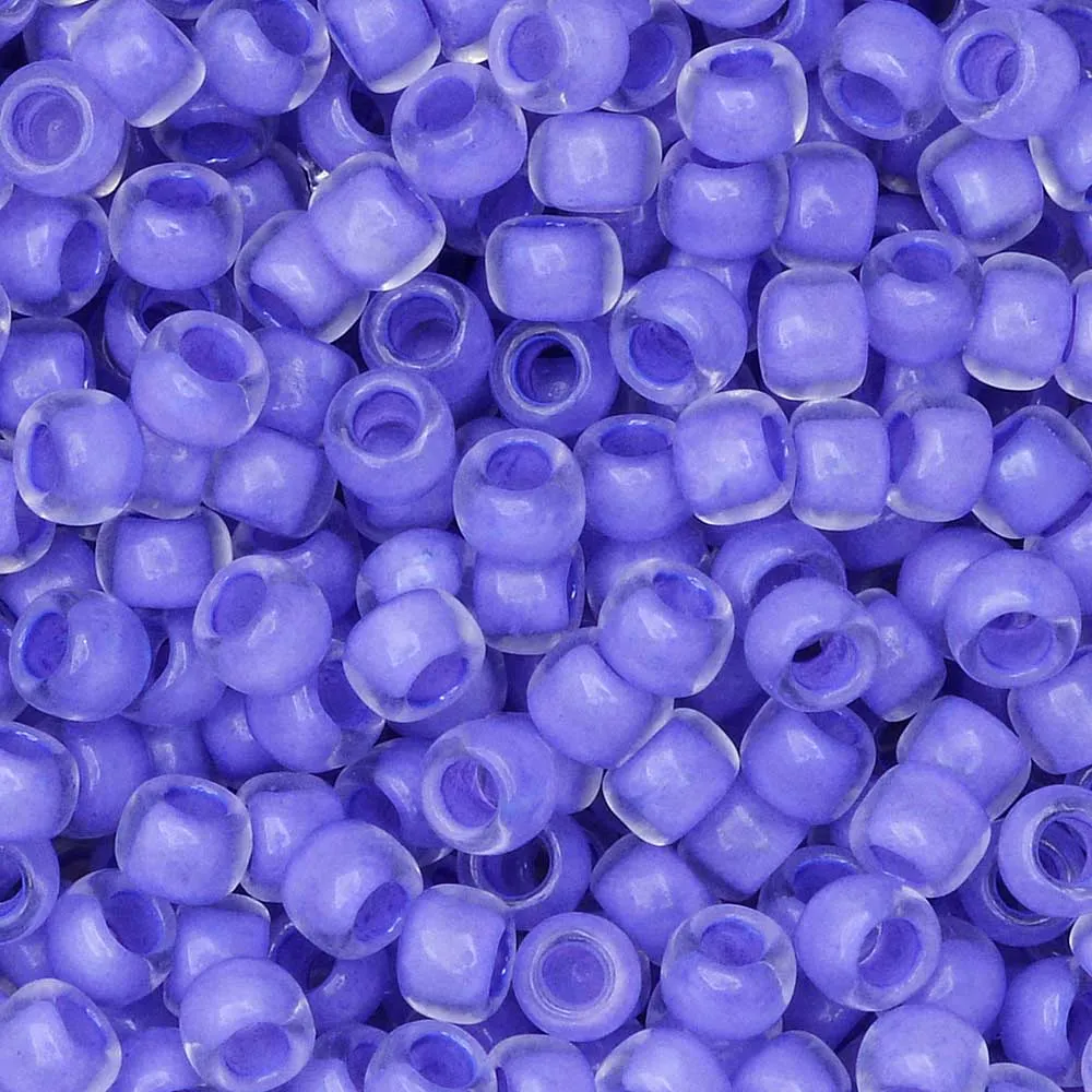 Toho Round Seed Beads 8/0 #977 Color Crystal Neon Purple Lined