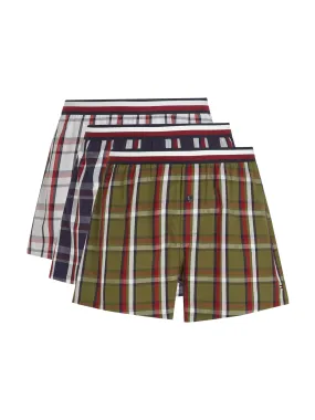 3-Pack Men's Woven Check Boxer Shorts by Tommy Hilfiger