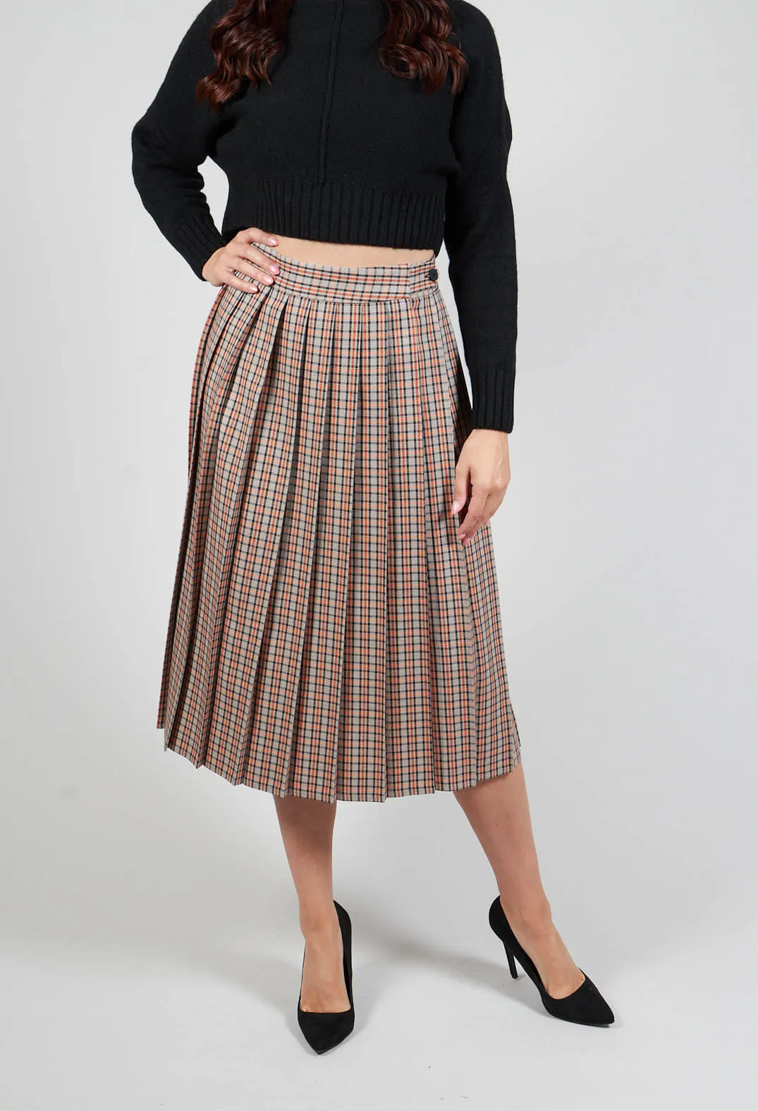 Tortora Orange Check Skirt