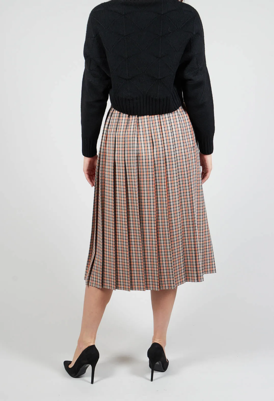 Tortora Orange Check Skirt