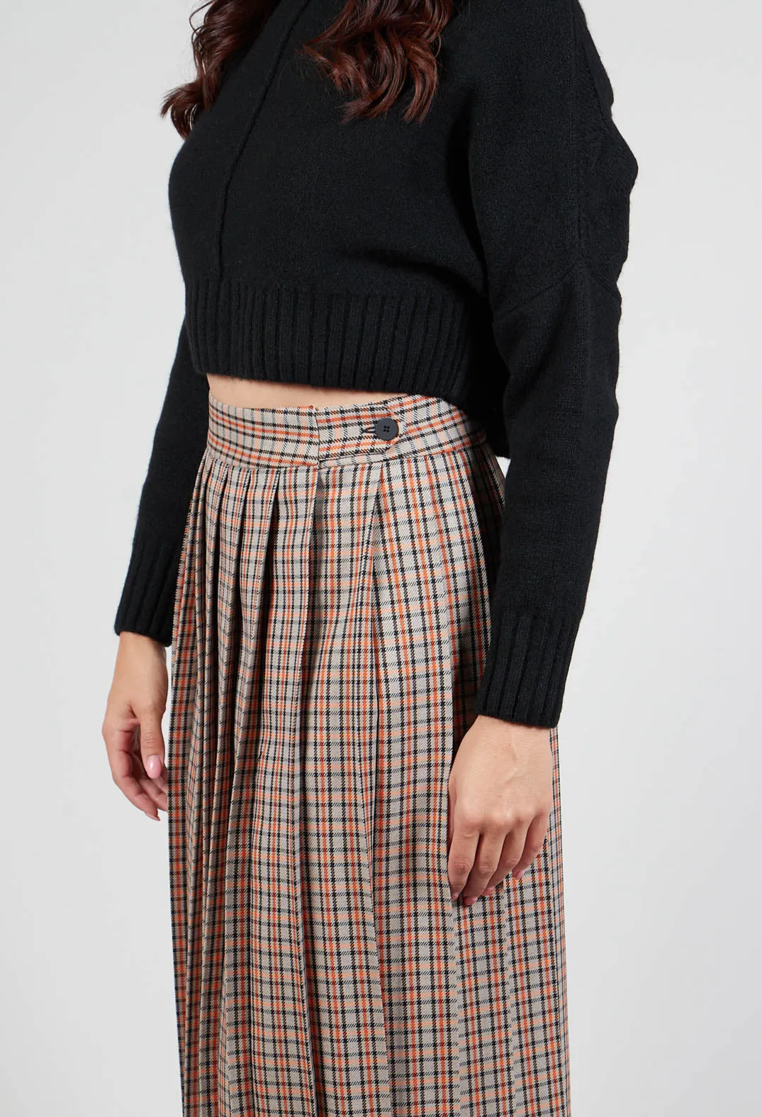 Tortora Orange Check Skirt