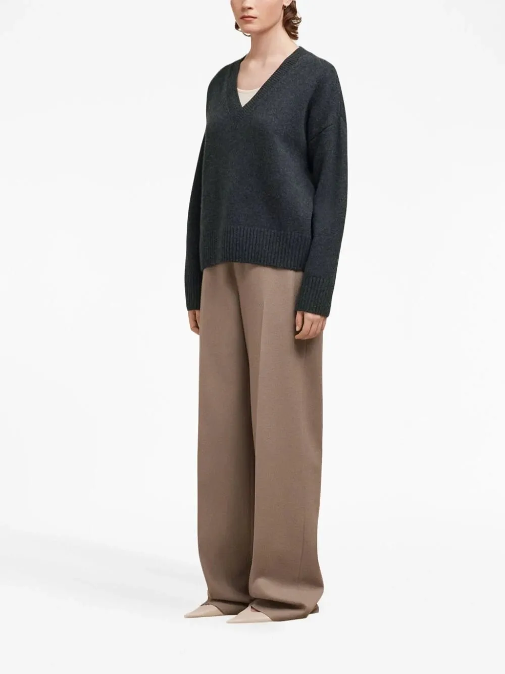 AMI PARIS  |Plain V-Neck Long Sleeves Wool Street Style