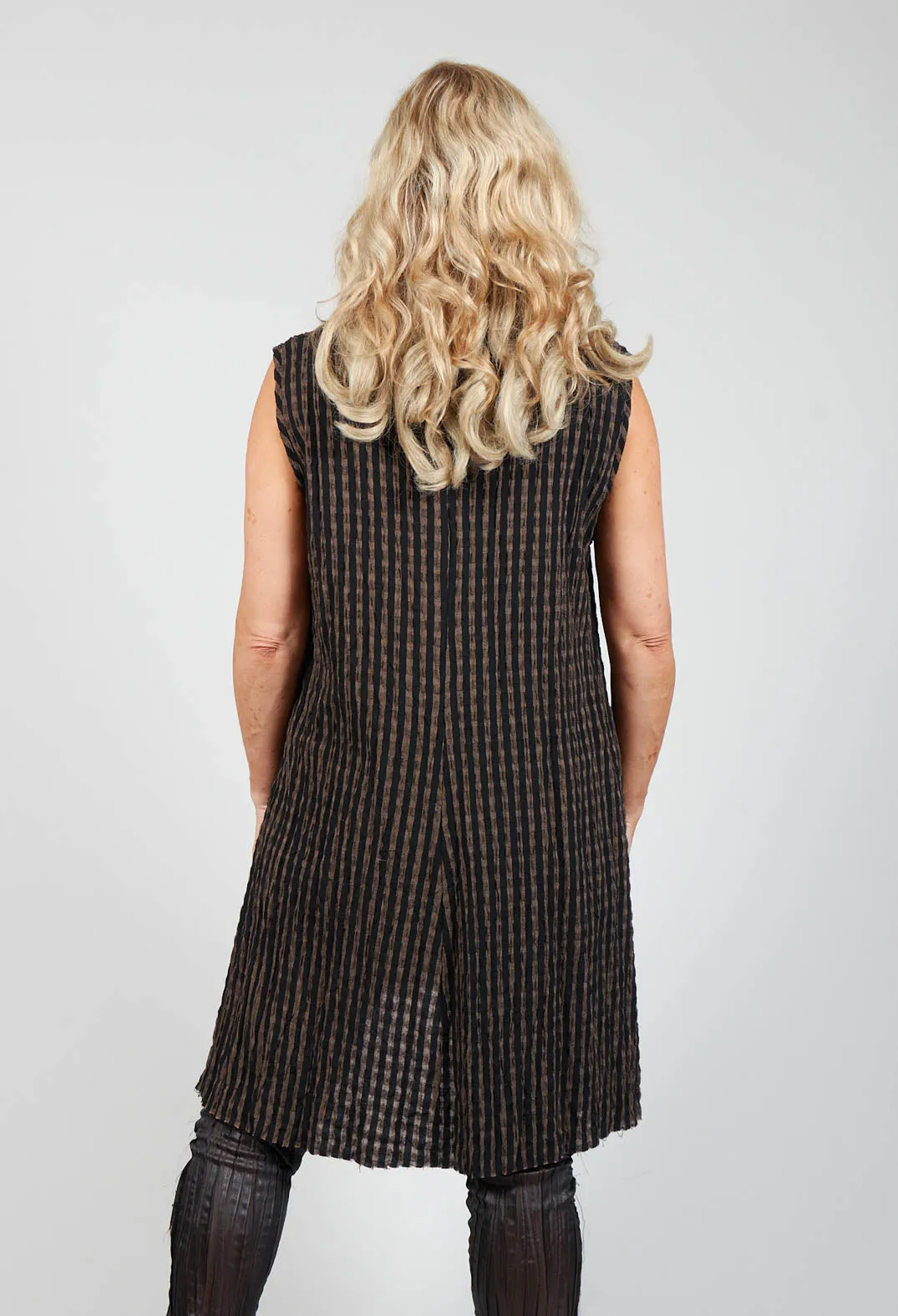 Grey and Brown Striped Tunic for Adults