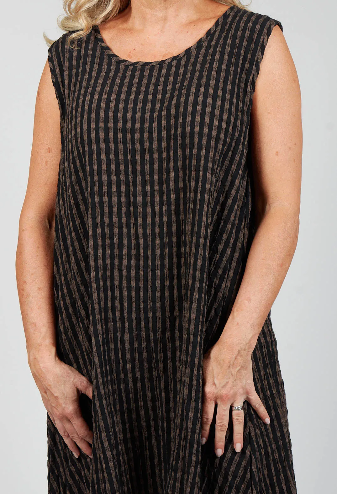 Grey and Brown Striped Tunic for Adults