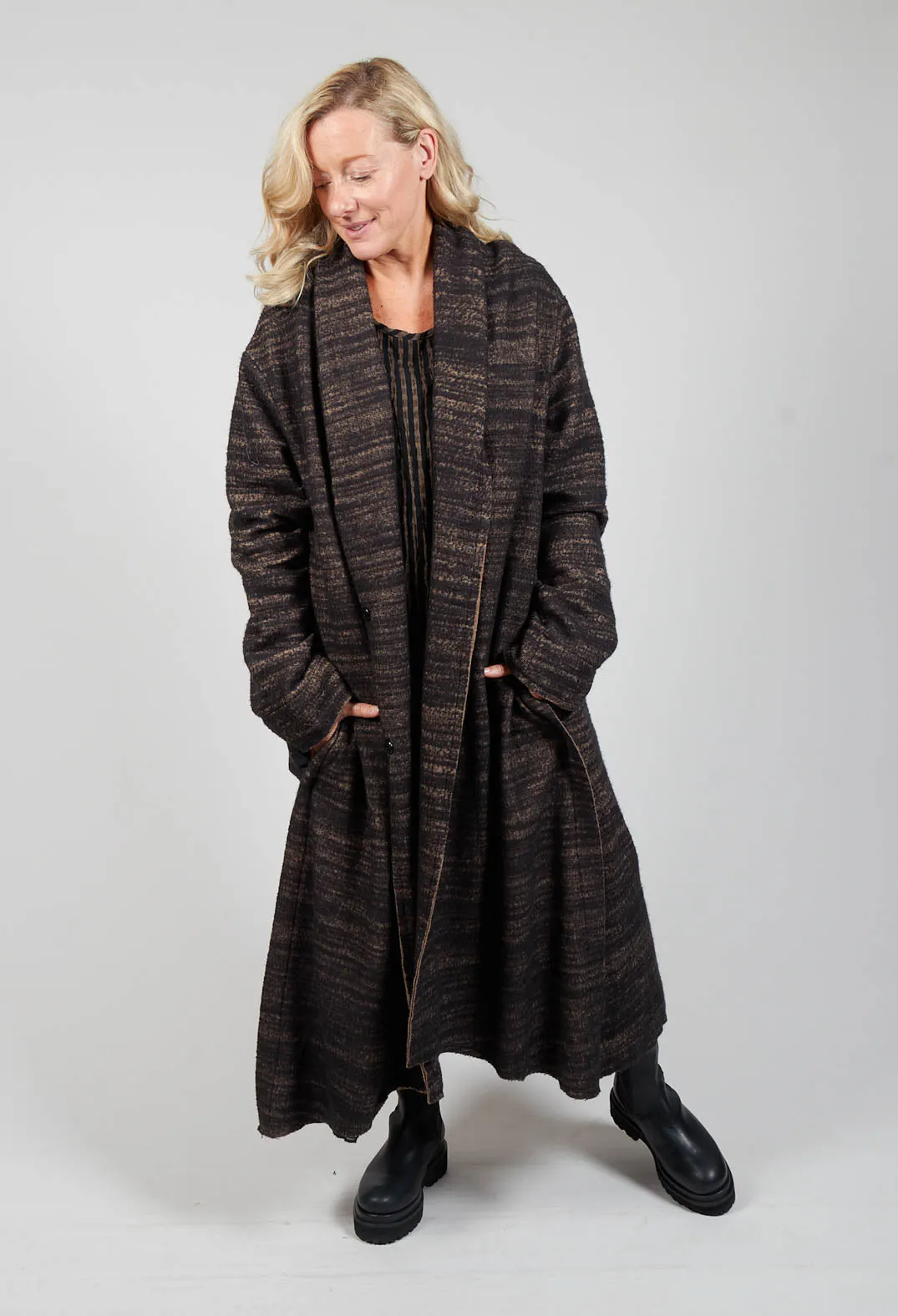 Grey and Brown Striped Tunic for Adults