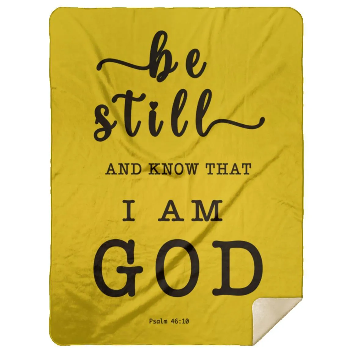 Psalm 46:10 Inspired Premium Sherpa Mink Blanket - Encouraging Typography Design