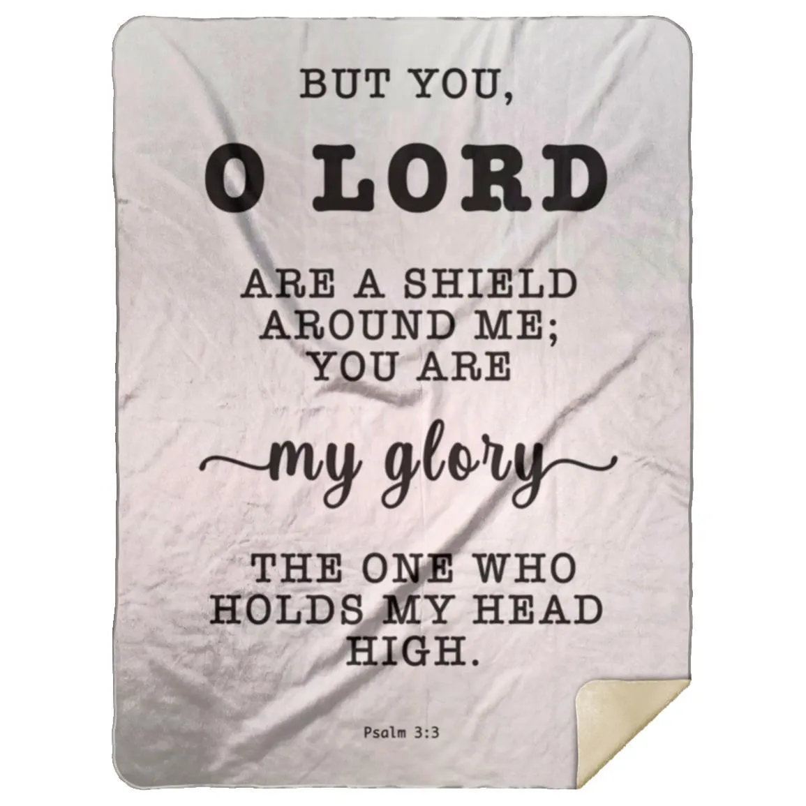 Religious Bible Verse Sherpa Blanket - Psalm 3:3