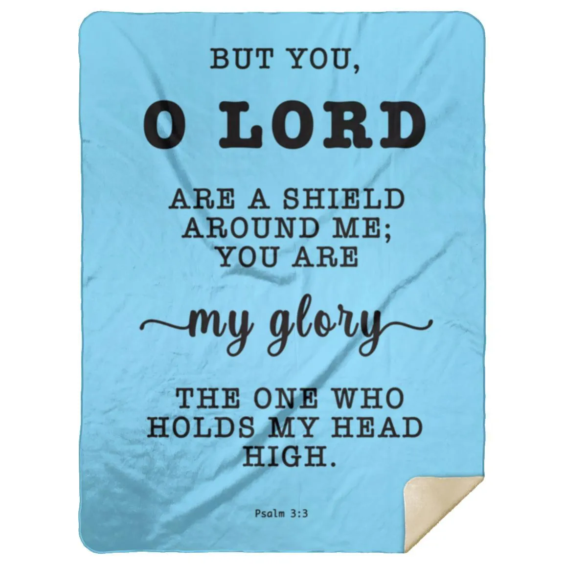 Religious Bible Verse Sherpa Blanket - Psalm 3:3