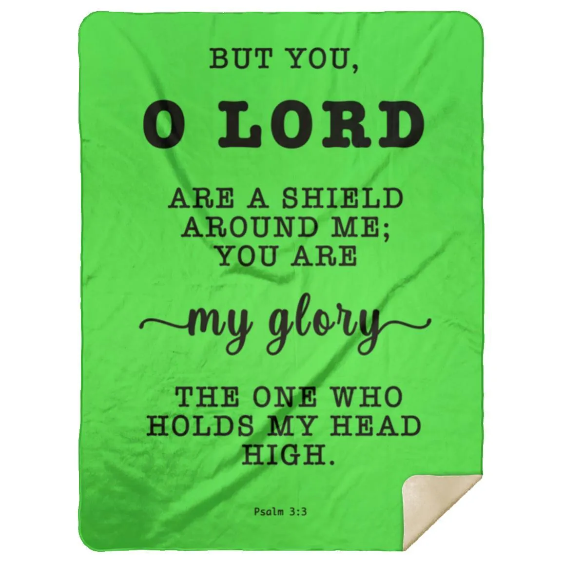 Religious Bible Verse Sherpa Blanket - Psalm 3:3