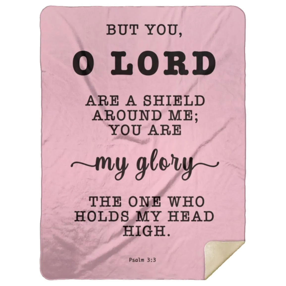 Religious Bible Verse Sherpa Blanket - Psalm 3:3