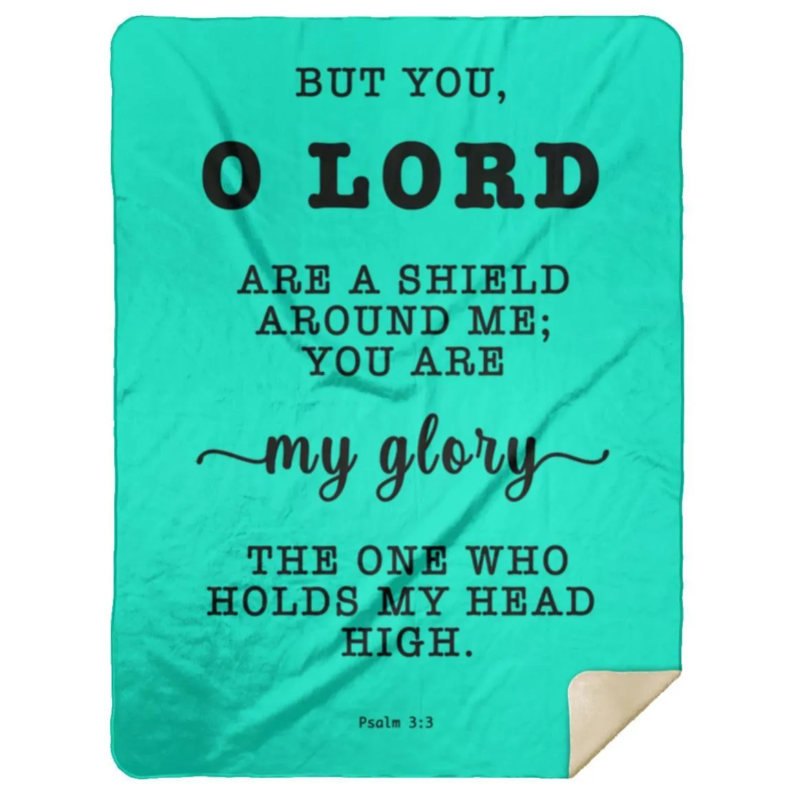 Religious Bible Verse Sherpa Blanket - Psalm 3:3