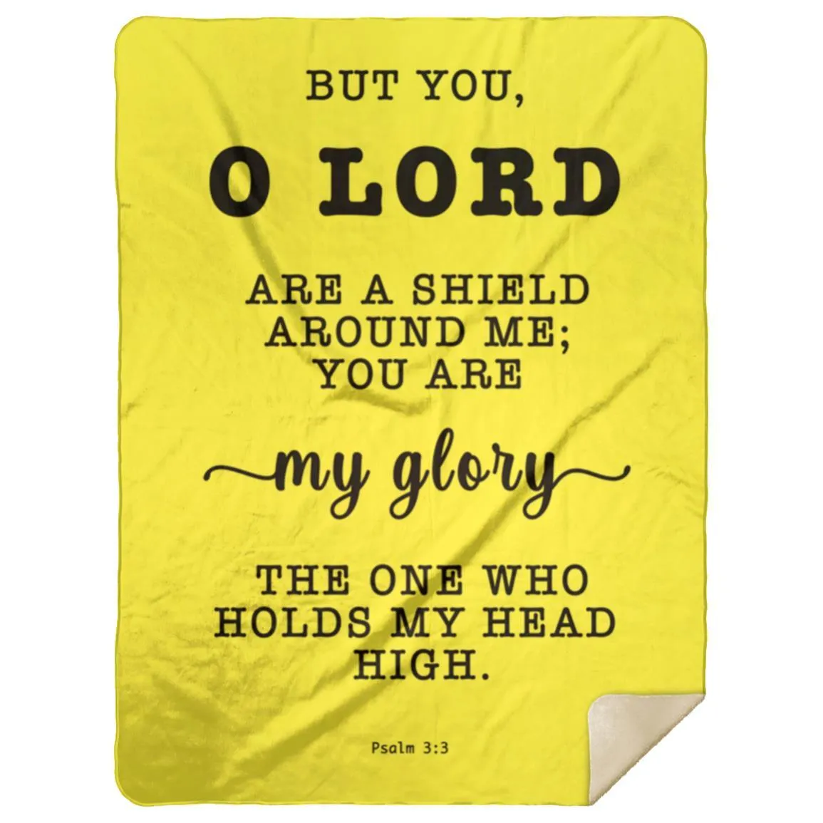 Religious Bible Verse Sherpa Blanket - Psalm 3:3