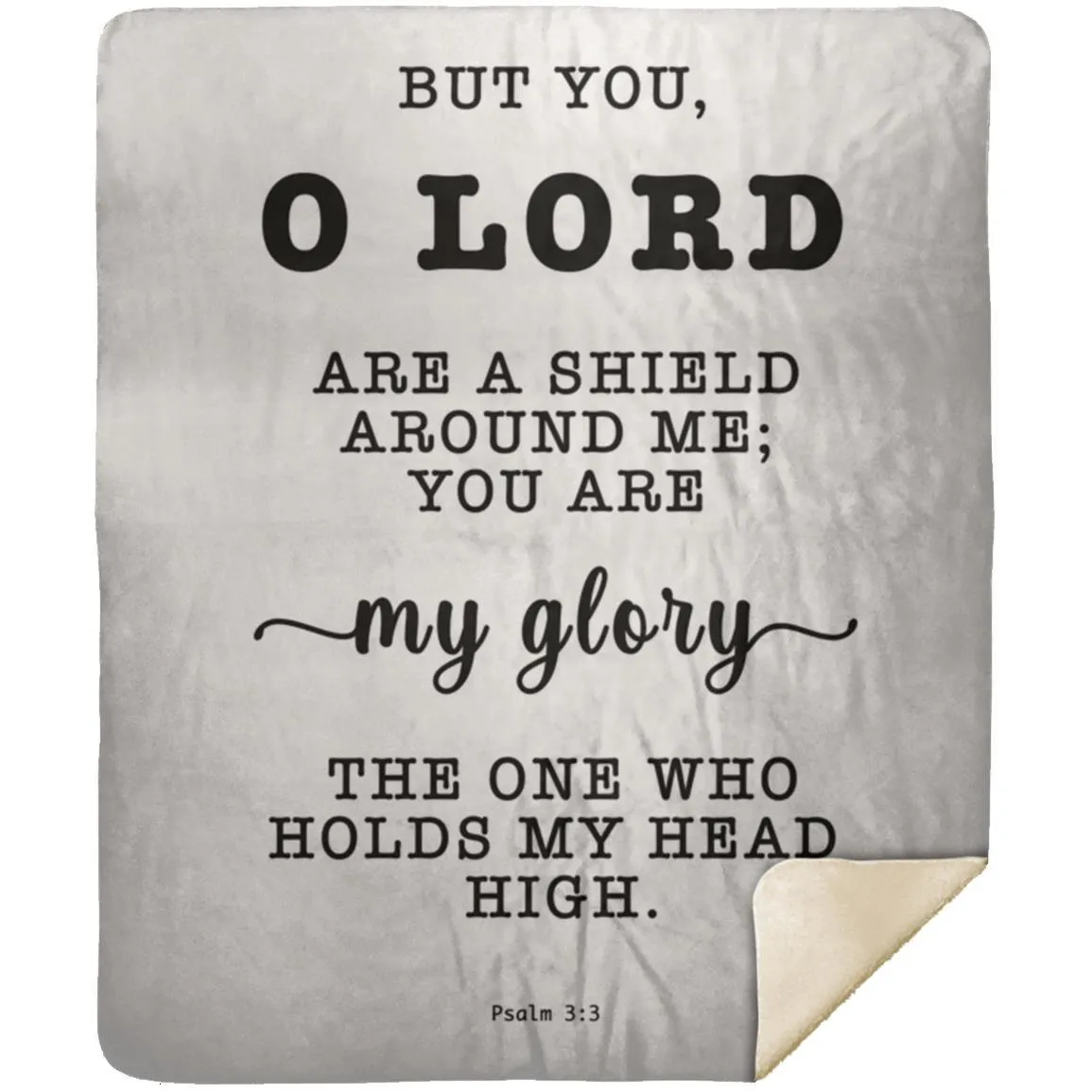 Religious Bible Verse Sherpa Blanket - Psalm 3:3