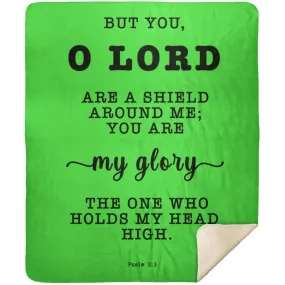 Religious Bible Verse Sherpa Blanket - Psalm 3:3