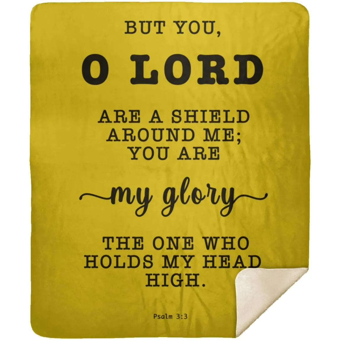 Religious Bible Verse Sherpa Blanket - Psalm 3:3