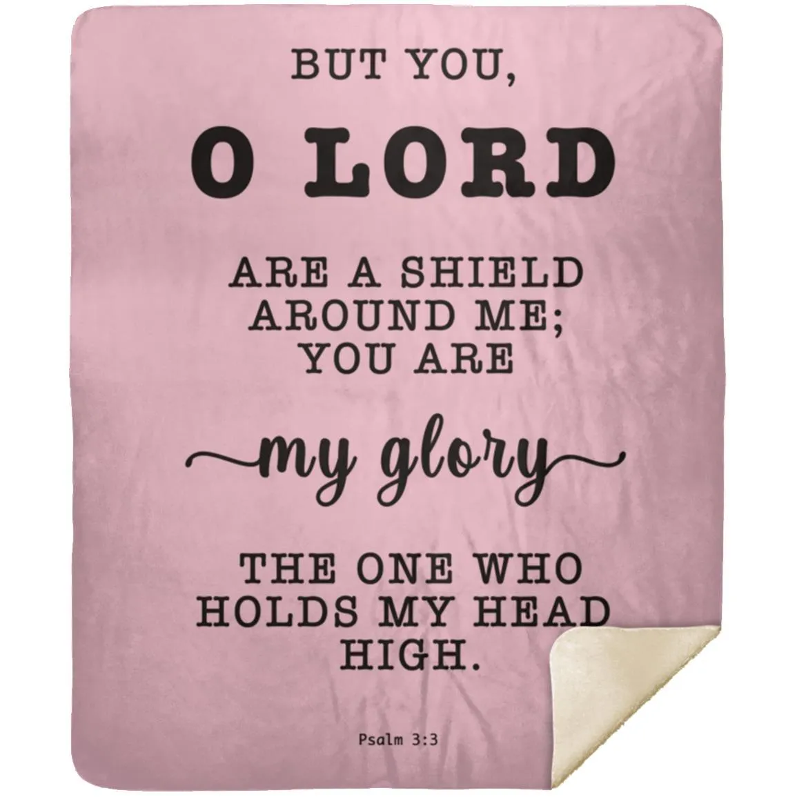 Religious Bible Verse Sherpa Blanket - Psalm 3:3