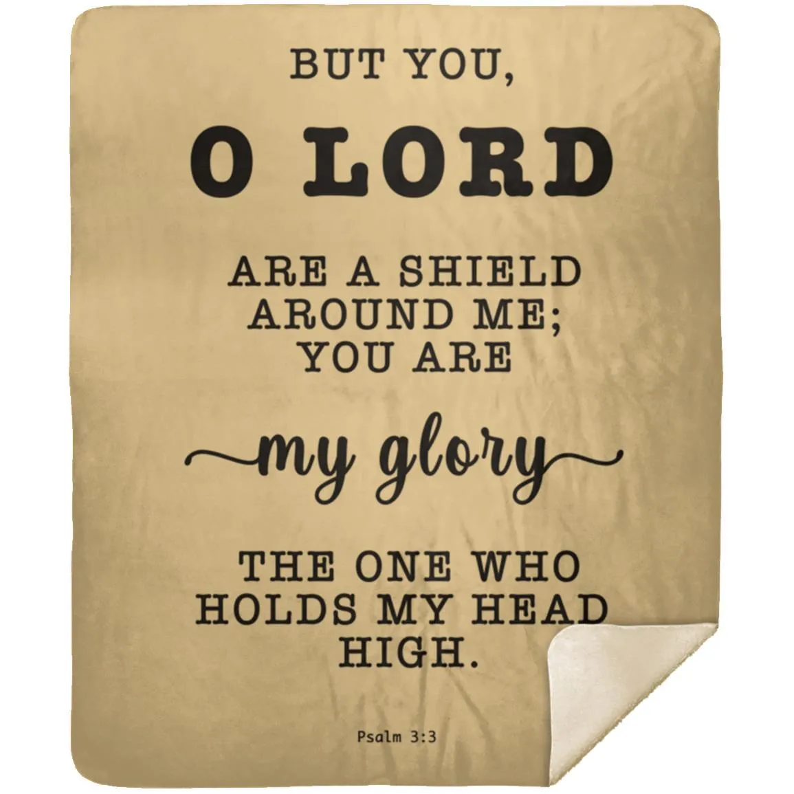 Religious Bible Verse Sherpa Blanket - Psalm 3:3