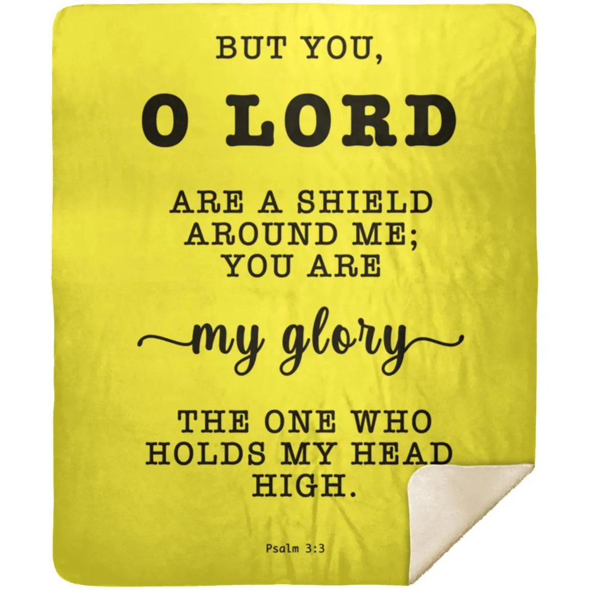 Religious Bible Verse Sherpa Blanket - Psalm 3:3