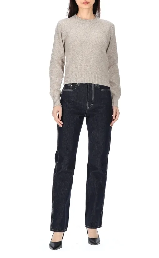 AMI PARIS | Heart Wool U-Neck Casual Plain Long Sleeves