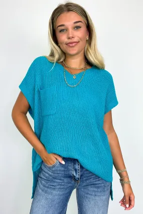 V-Neck Knit Pocket Top Marieka