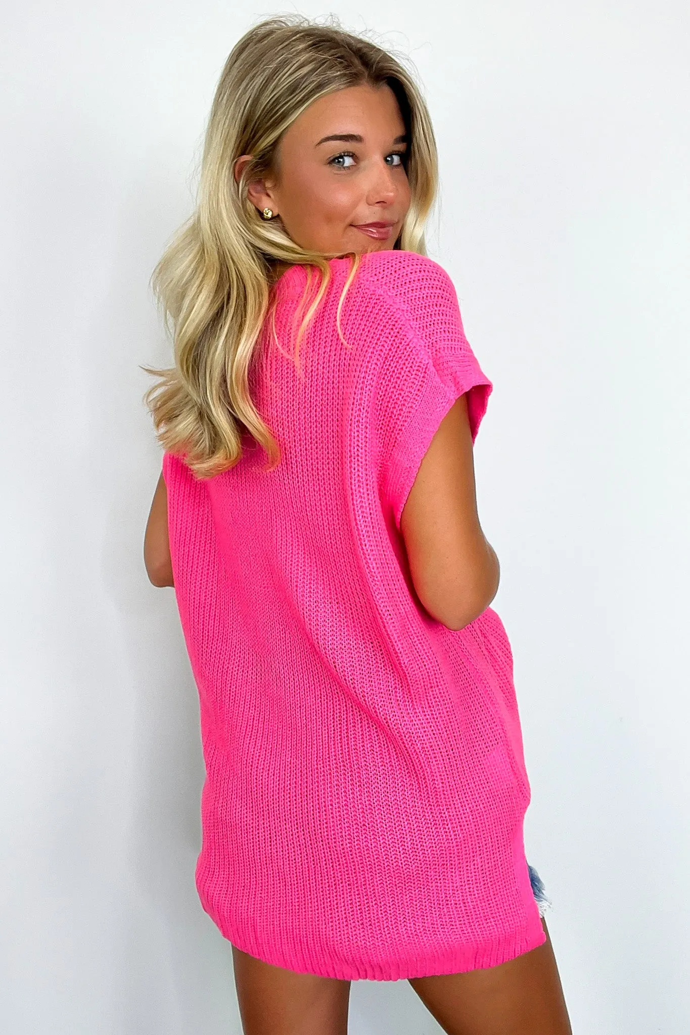 V-Neck Knit Pocket Top Marieka