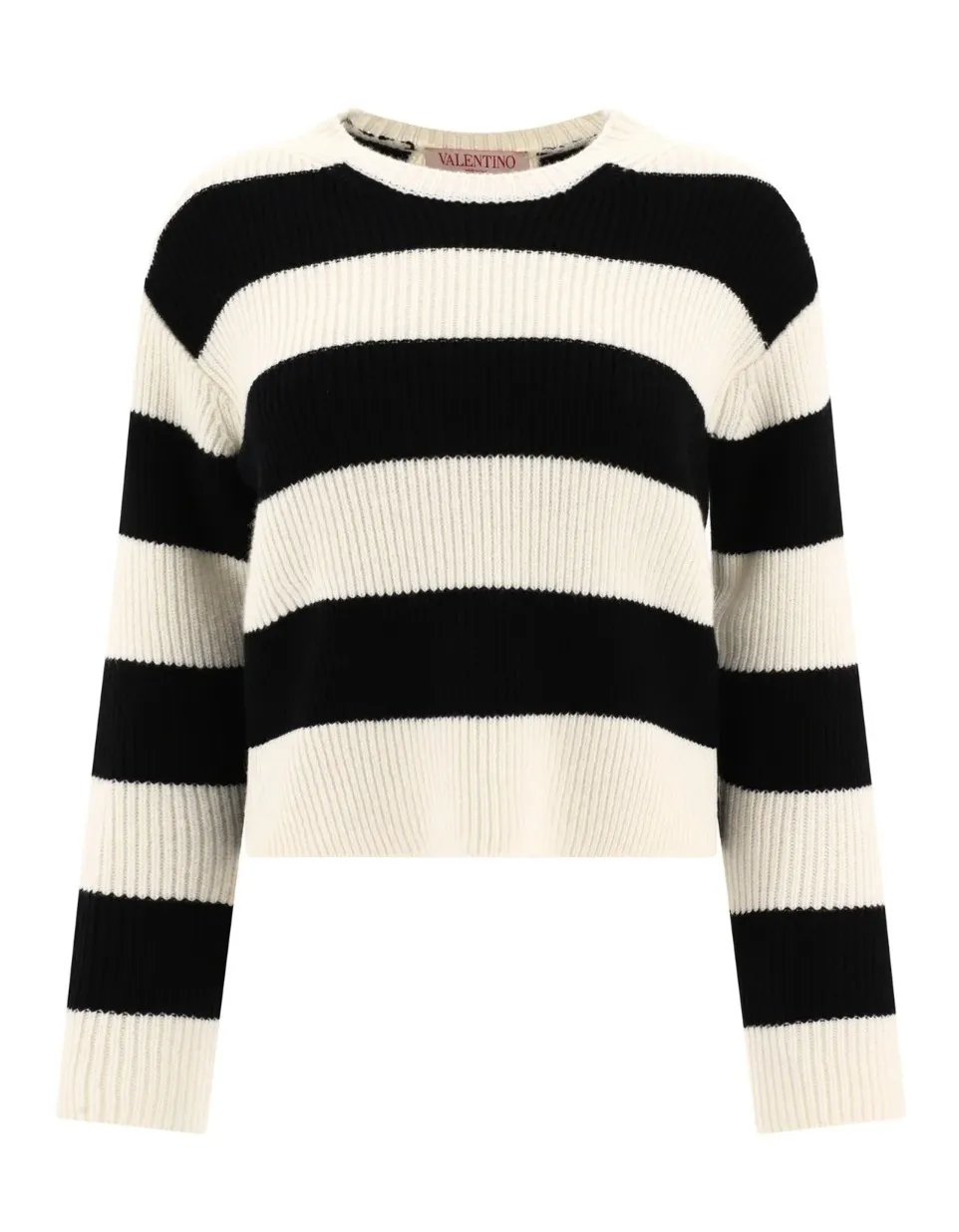 Wool Long Sleeves Crew Neck Stripes