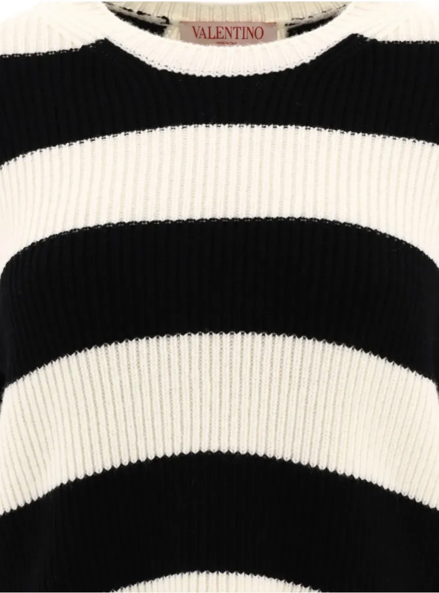 Wool Long Sleeves Crew Neck Stripes