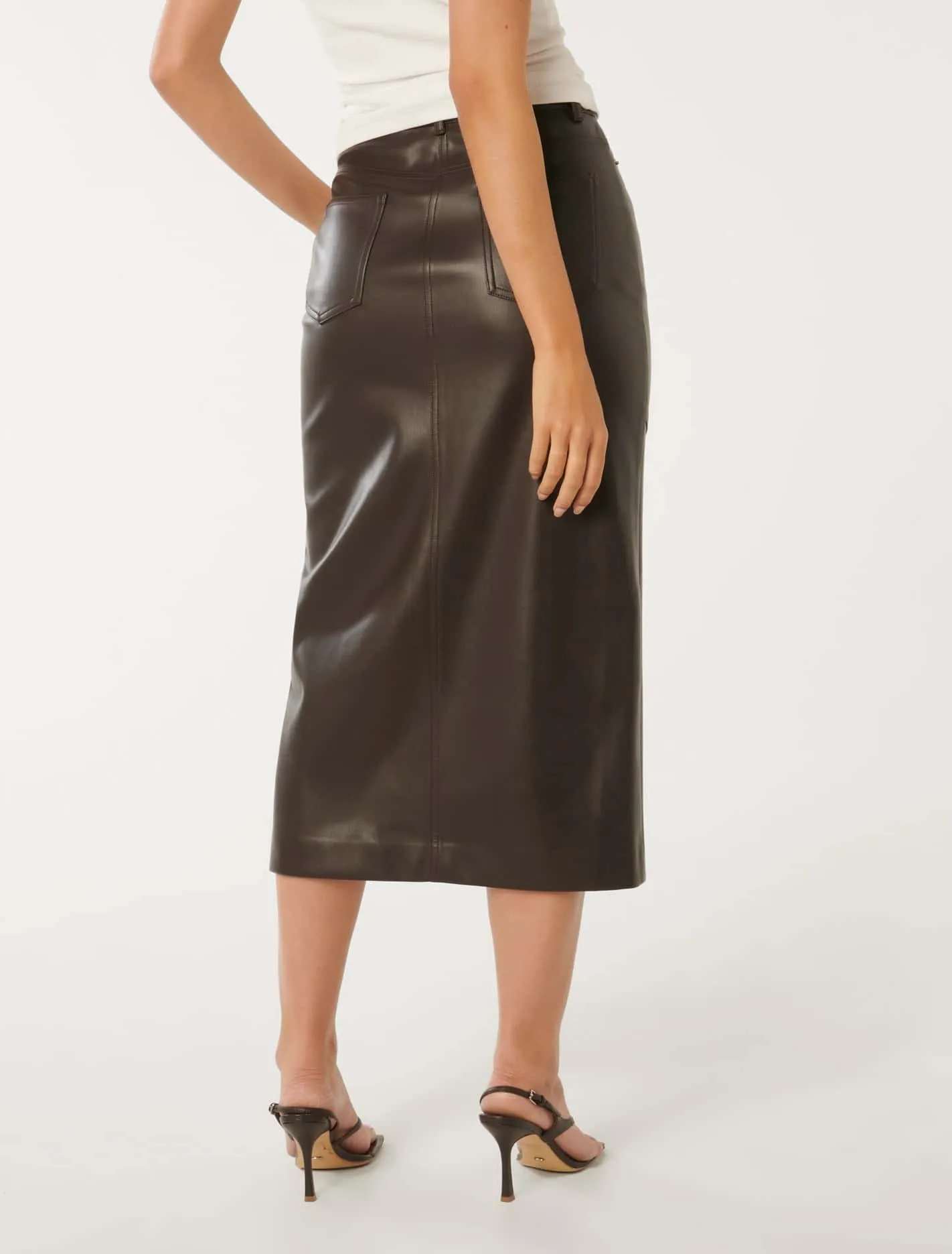 Vegan Leather Midaxi Skirt Named Elodie