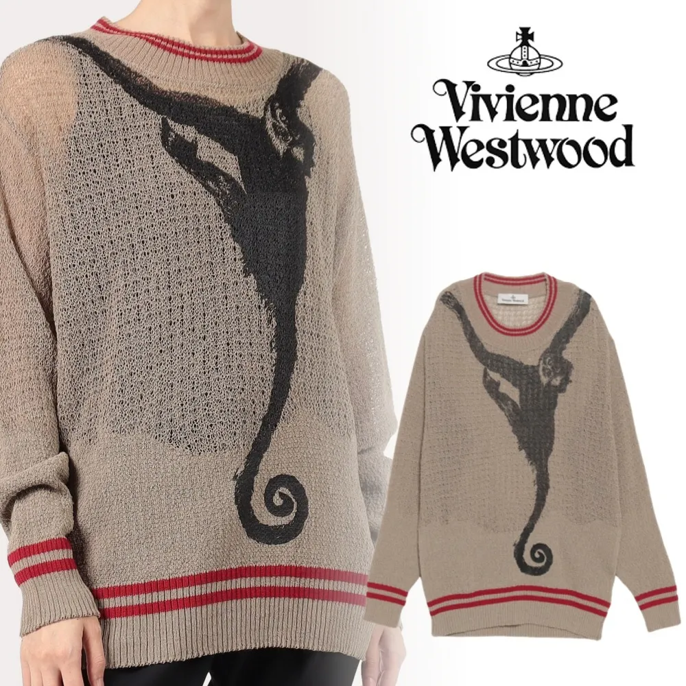 Vivienne Westwood  |Street Style Unisex Crew Neck Wool Nylon