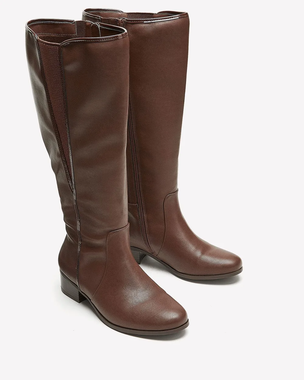 Wide Calf, High Shaft Vegan Leather Boots