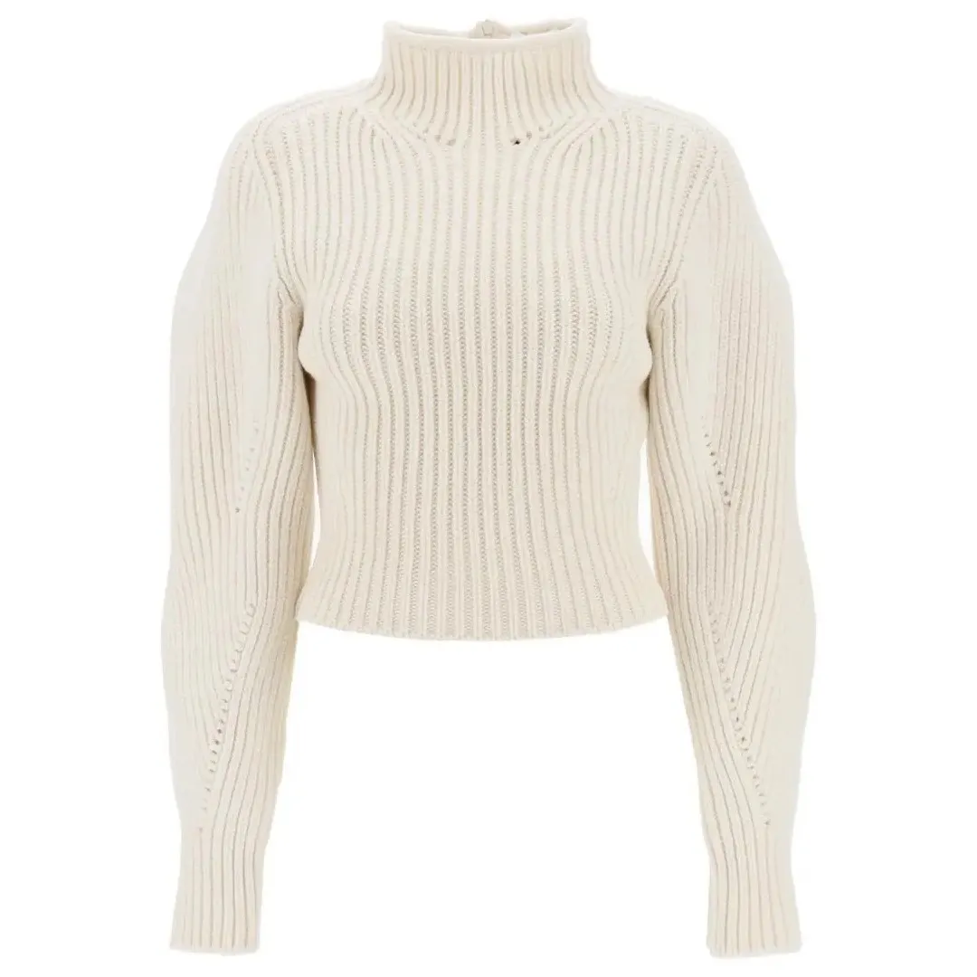 Wool Long Sleeved High-Neck Party Sweater