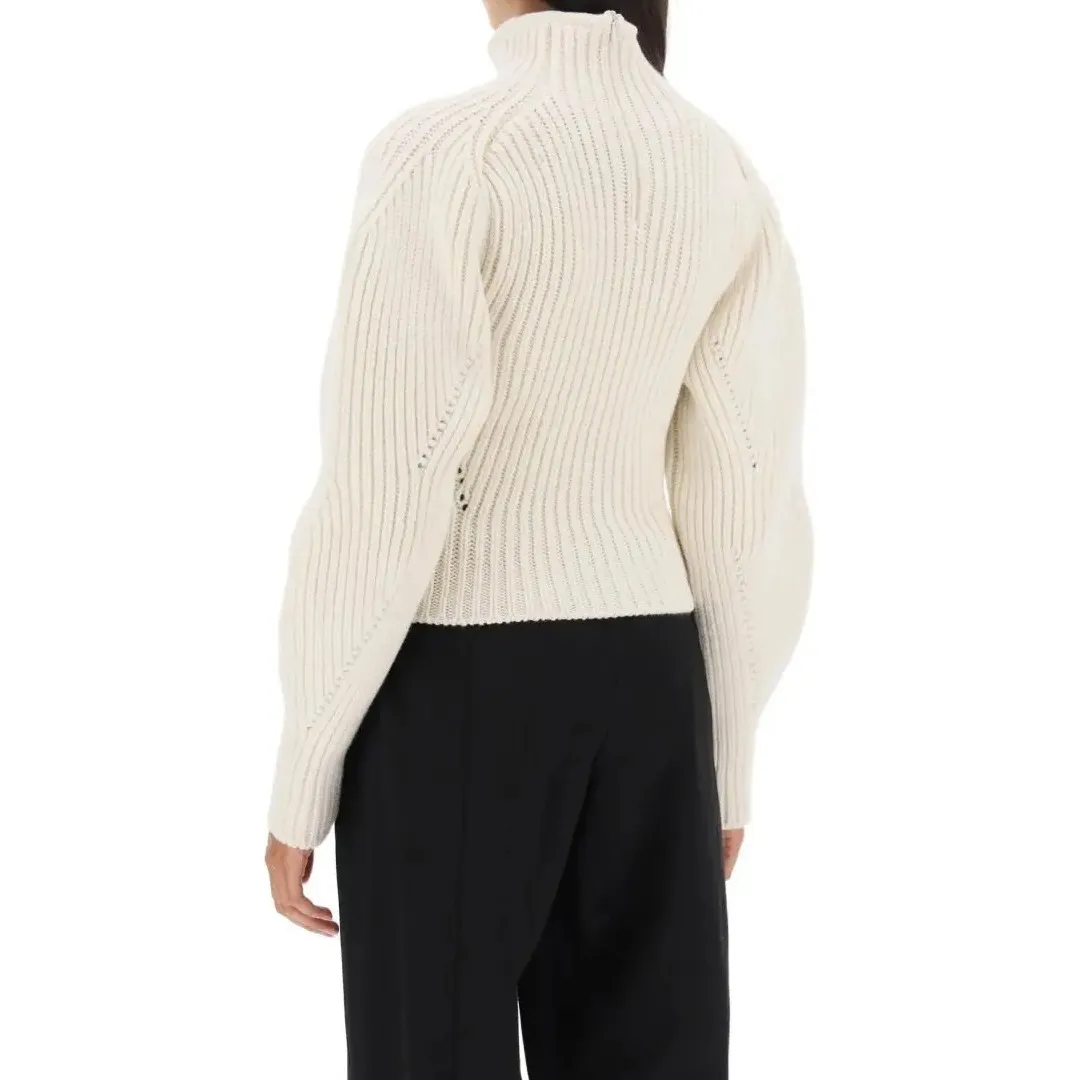 Wool Long Sleeved High-Neck Party Sweater